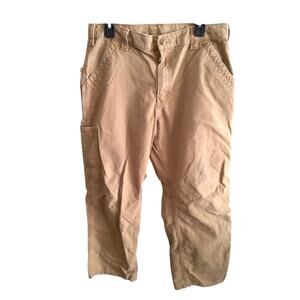 Carhartt Men’s tan six pocket Carpenter cargo work pants outdoor chore size 35
